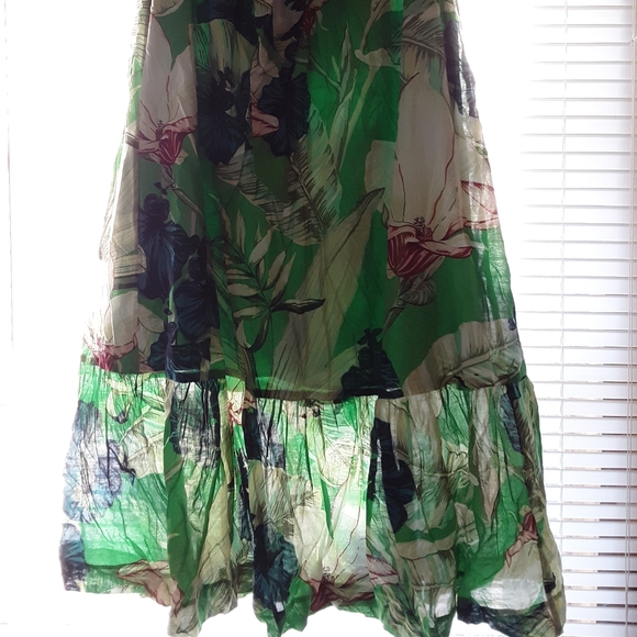ATF Green Floral Maxi Skirt. Size 10P. - Picture 2 of 6